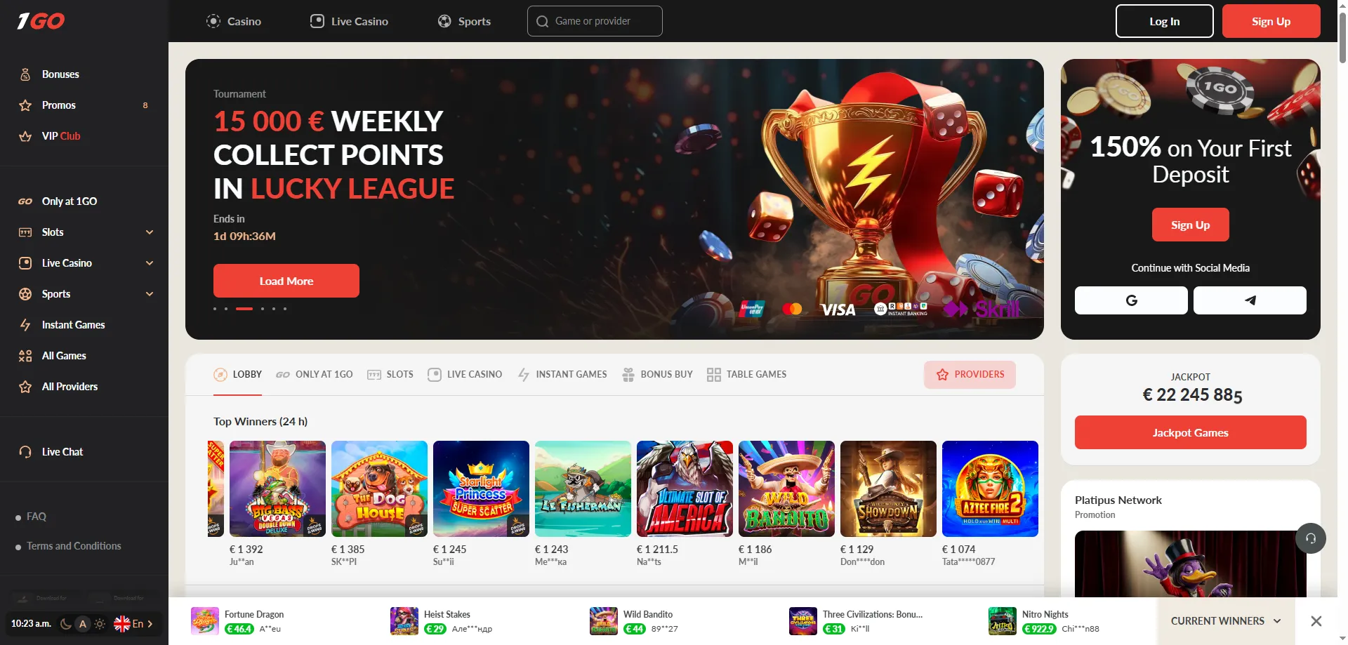 1GO Casino online platform overview — games, bonuses, and sports betting