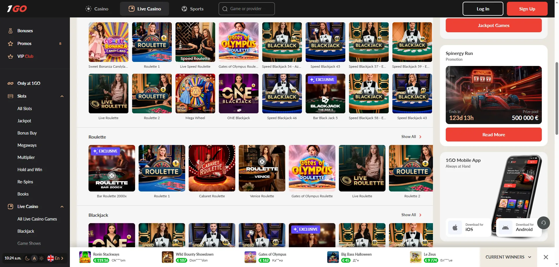 1GO Casino live dealer games — real dealers, HD streams, Evolution Gaming